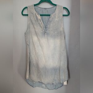 🌙🆕 Versatile Chambray Denim Sleeveless Tunic
